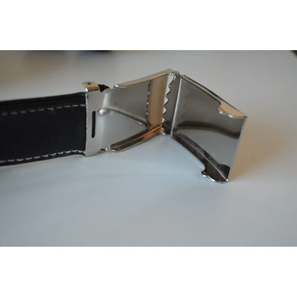 Rare VTG Iliac Golf Soft Black Leather Belt  USA Made Unbranded Gripper Buckle